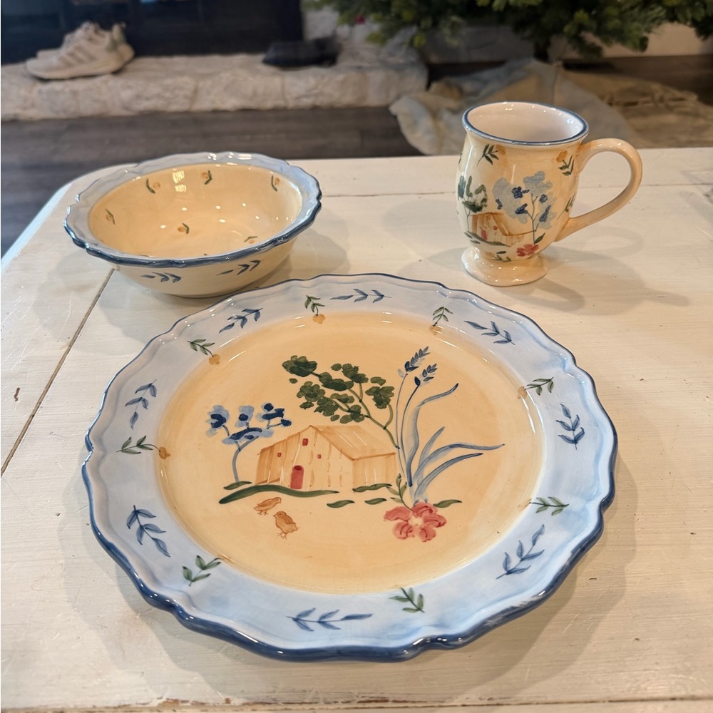Waverly Provence Hand Painted Ceramic Dinner Set